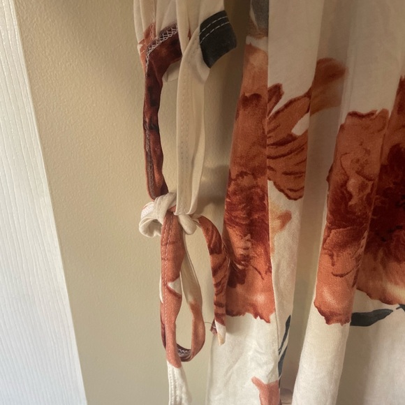 mts floral long sleeve shirt with tie sleeves size medium - Picture 5 of 6